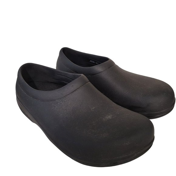 CROCS On The Clock Work Mens Size 11 Black Slip On Comfort Clogs Shoes black - Picture 5 of 9